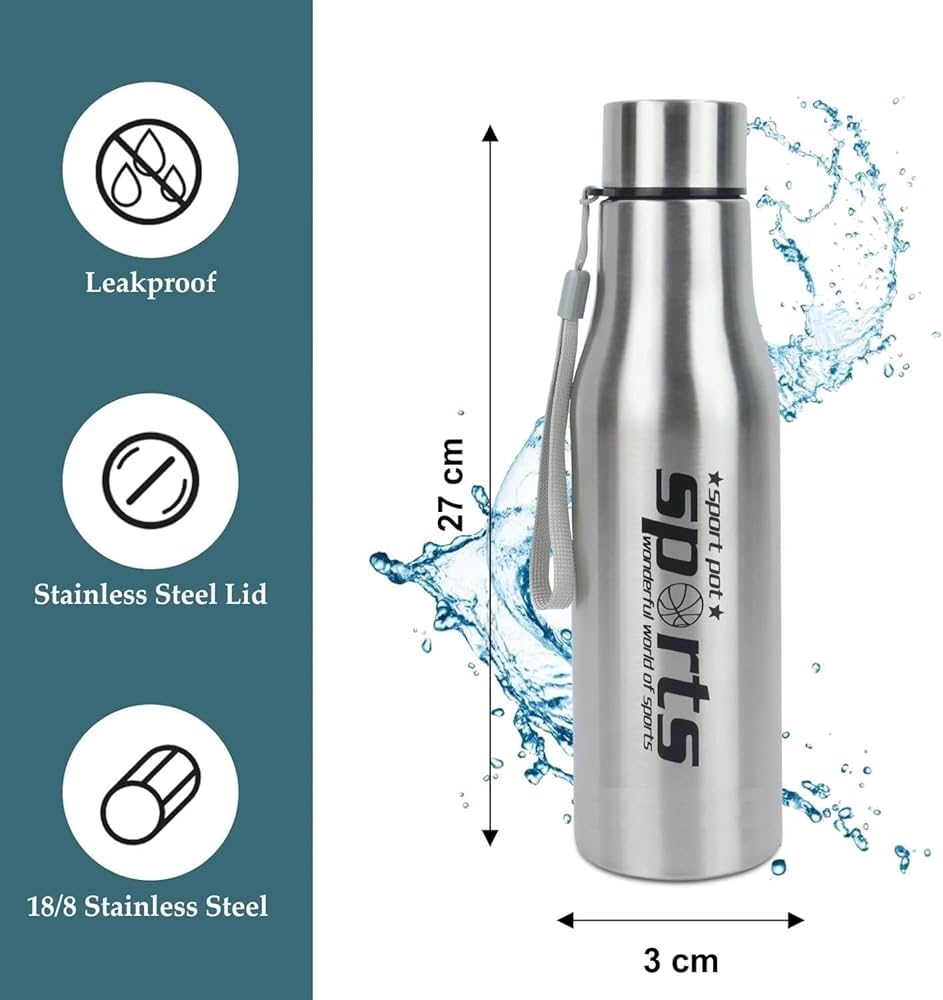 Sports Stainless Steel Water Bottle, Sports Water Bottle for Outdoor Activities, Vacuum Flask Thermo Water Bottle Sports Stainless Steel Water Bottle, Sports Water Bottle for Outdoor Activities, Vacuum Flask Thermo Water Bottle